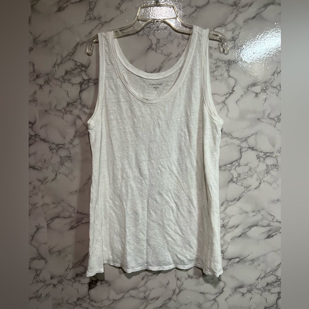 Eileen Fisher U-Neck Organic Linen Long Tank Size S/P